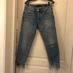 3x1 size 27 fringe hem jeans